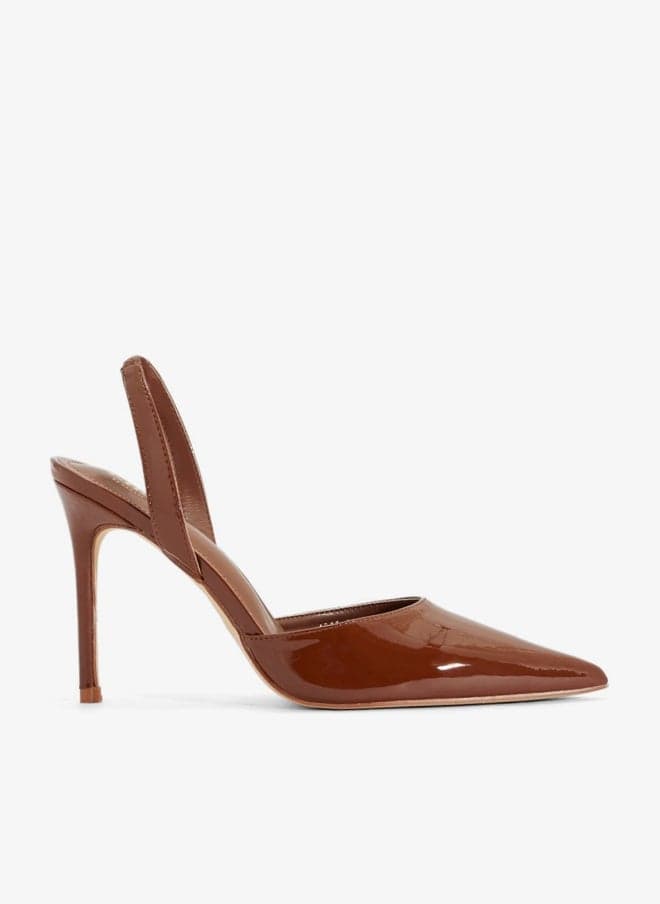 Elegant Brown Slingback High Heel Pump 1855 90 - Image 1