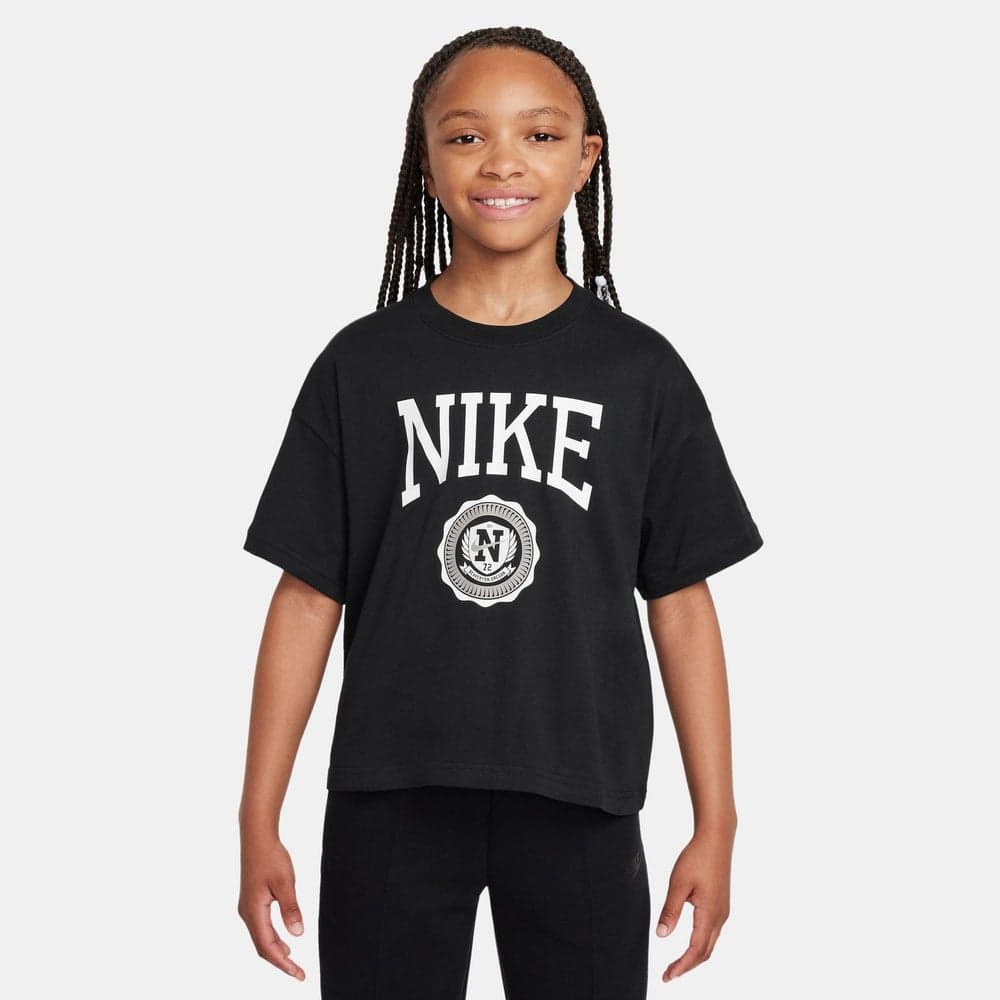 Nike Kids Graphic Cotton Sportswear T-Shirt Black - Image 1