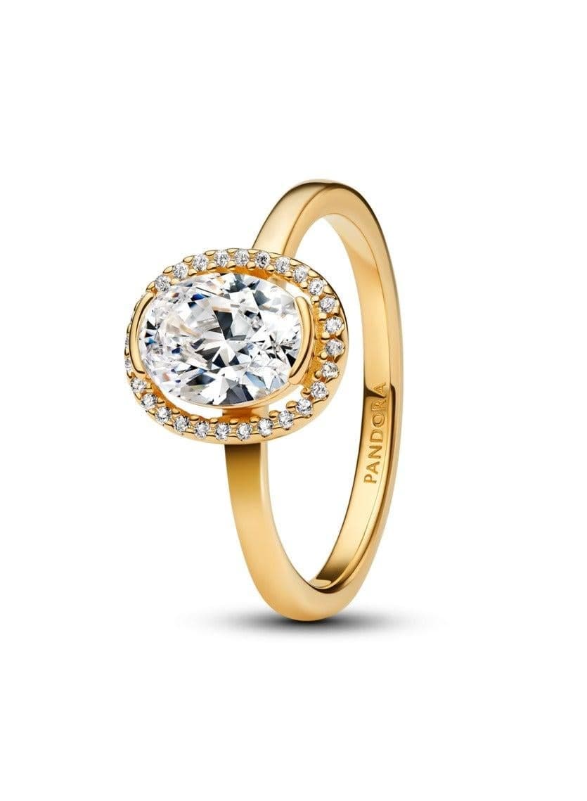 14K Gold-Plated CZ Statement Ring - Image 1