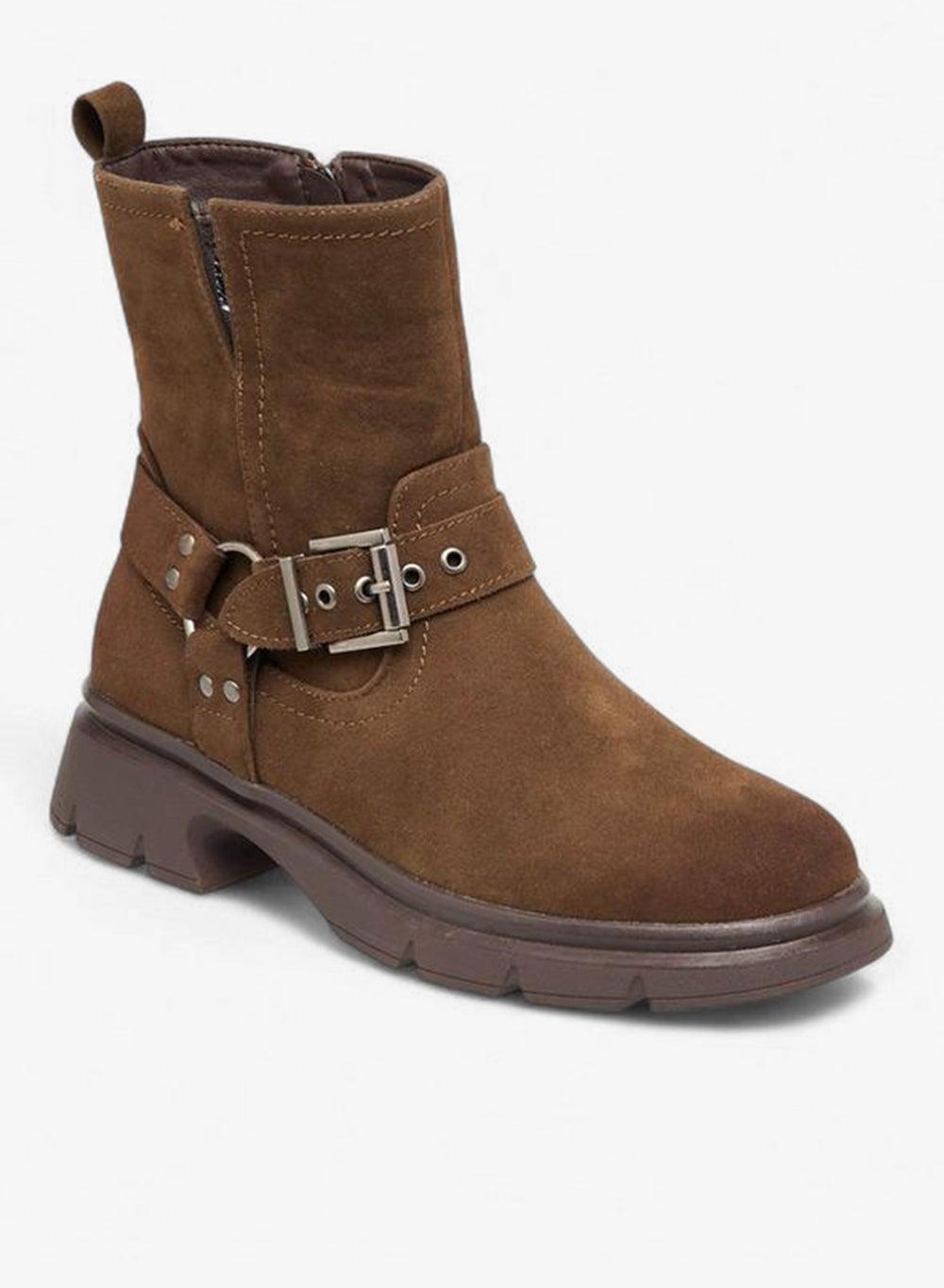 Buckle Accent Block Heel Ankle Boots 8A1055E F872 - Image 1