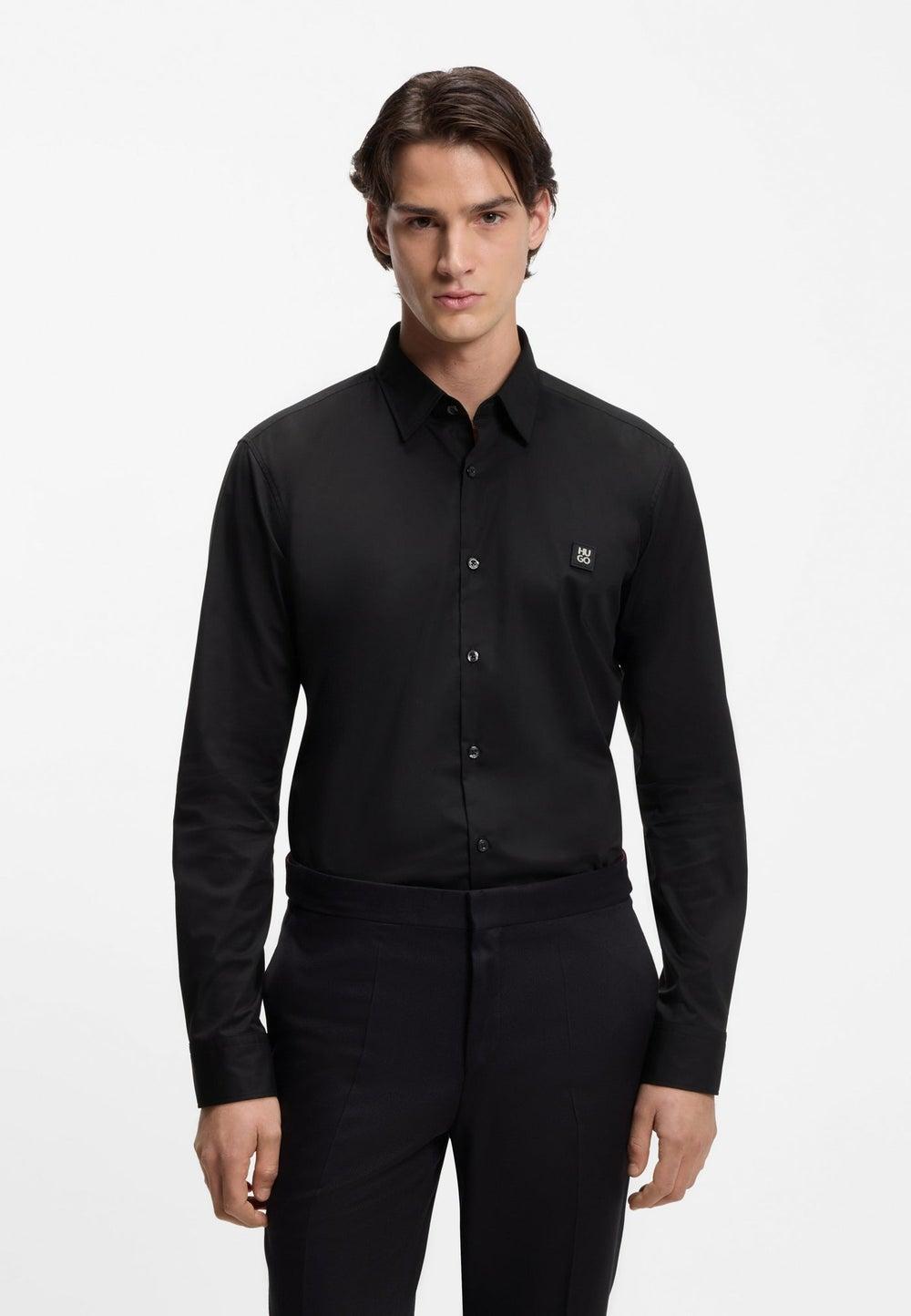 HUGO Slim-Fit Stretch Cotton Canvas Shirt 50505315001 - Image 1