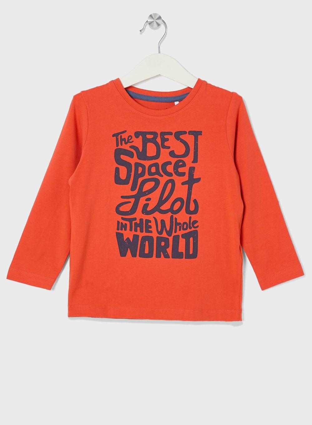 Infant Boys Red Graphic Slogan T-Shirt - Image 1