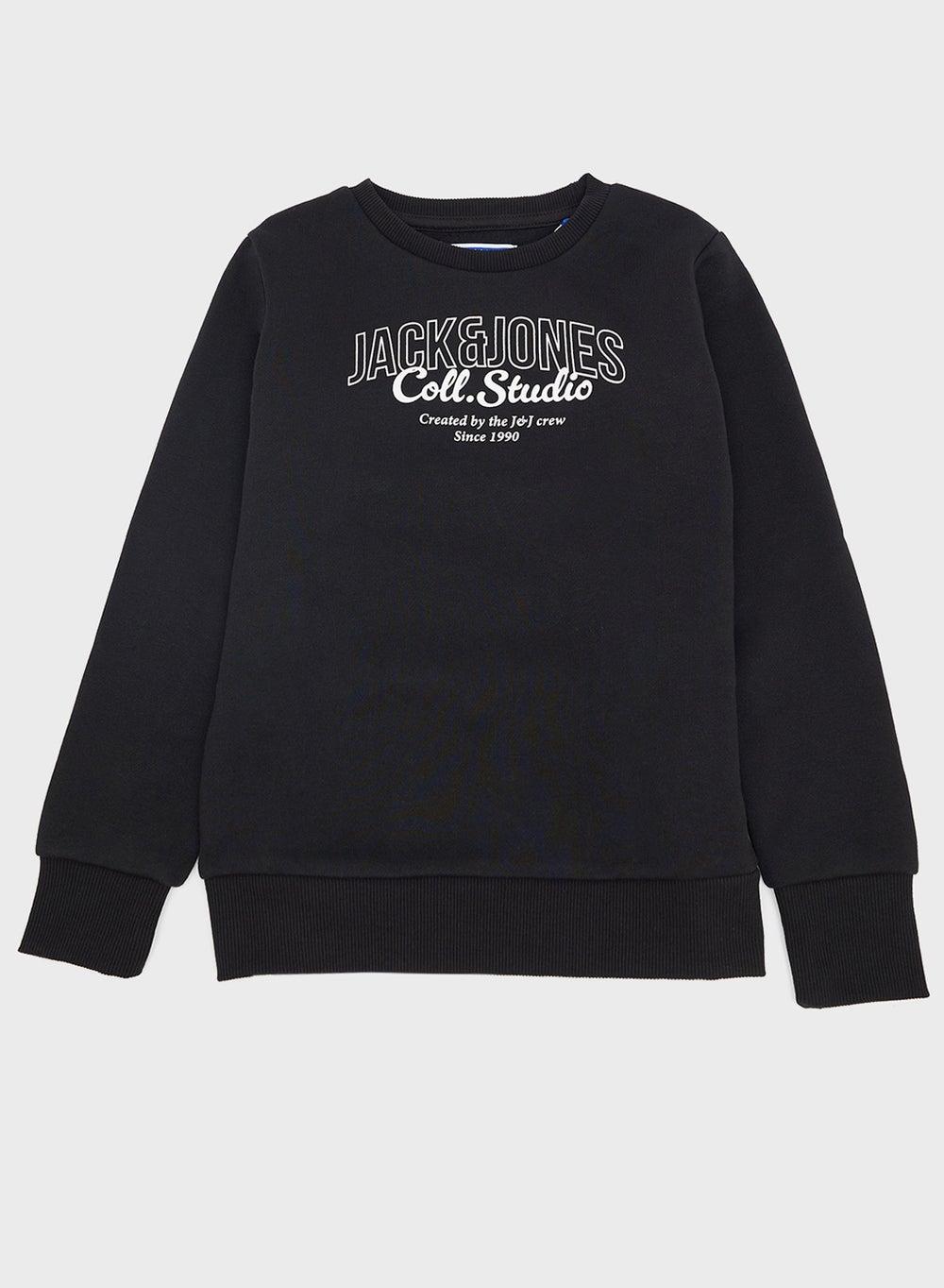 Kids Black Logo Crew Neck Sweatshirt 12279444 - Image 1