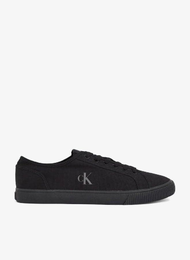 Essential Vulcanised Canvas Low Sneakers Triple Black - Image 1