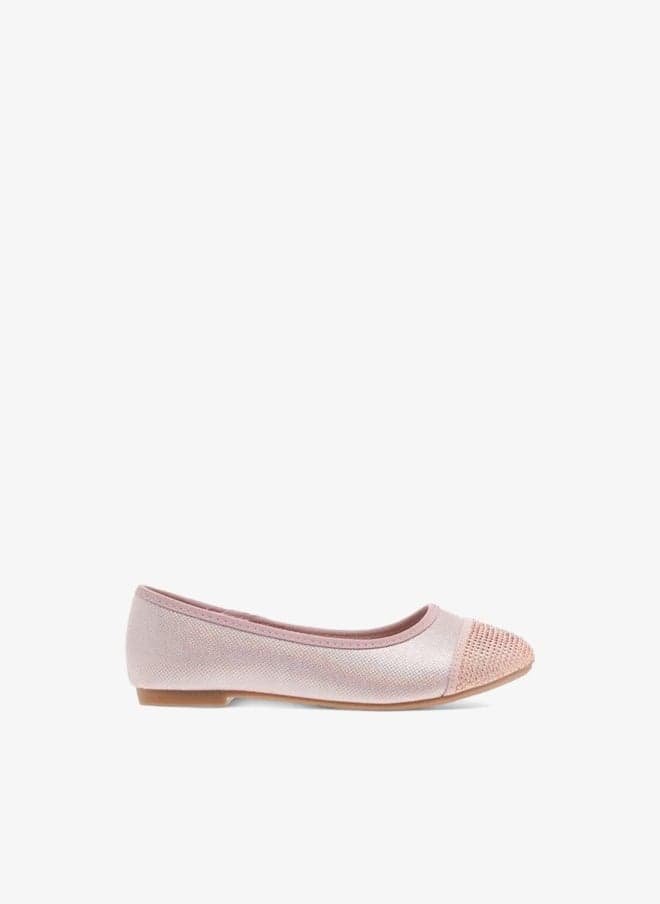 Girls Pink Embellished Ballerina Shoes Bs101 24901 - Image 1