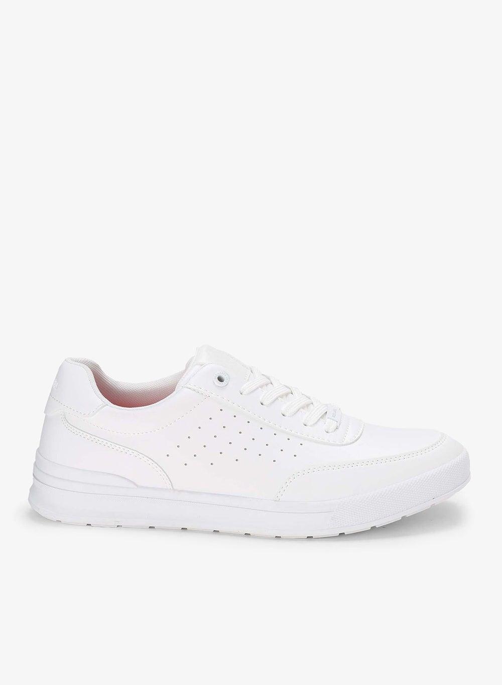 Bata Red Label White Lace-Up Casual Sneakers - Image 1