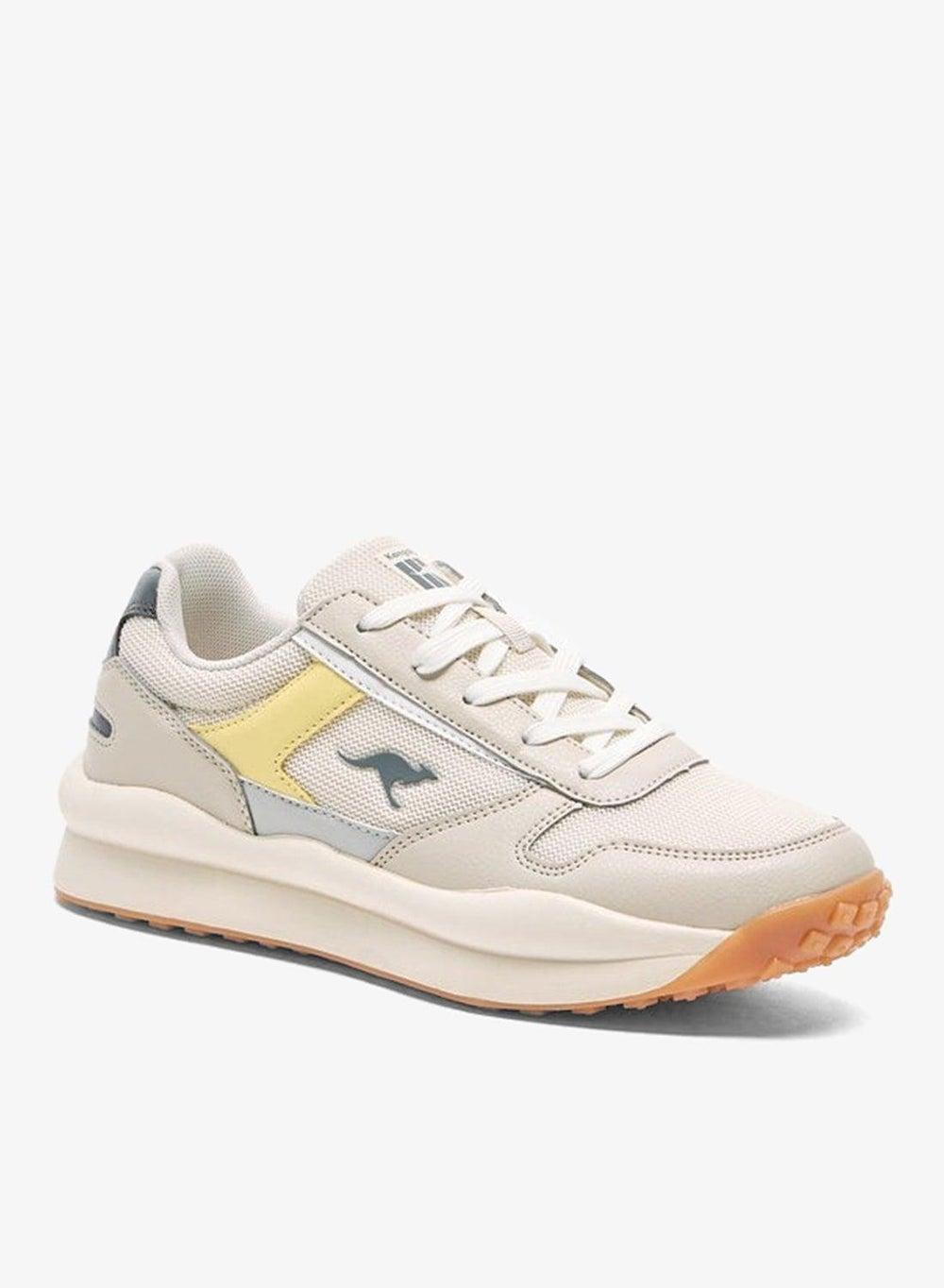 Beige Panelled Lace-Up Sneakers 23Yl221W - Image 1
