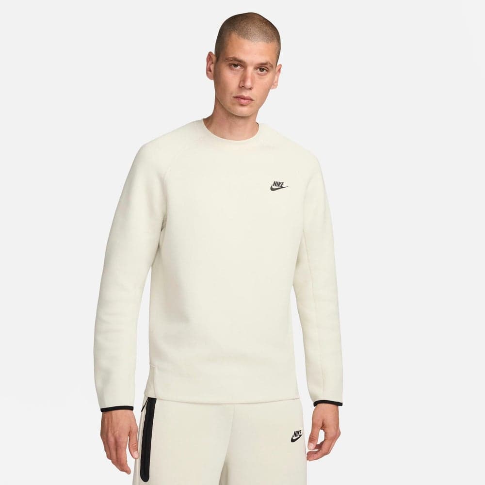 Men’s Tech Fleece Crew Ivory Lightweight Premium Sweatshirt - Image 1