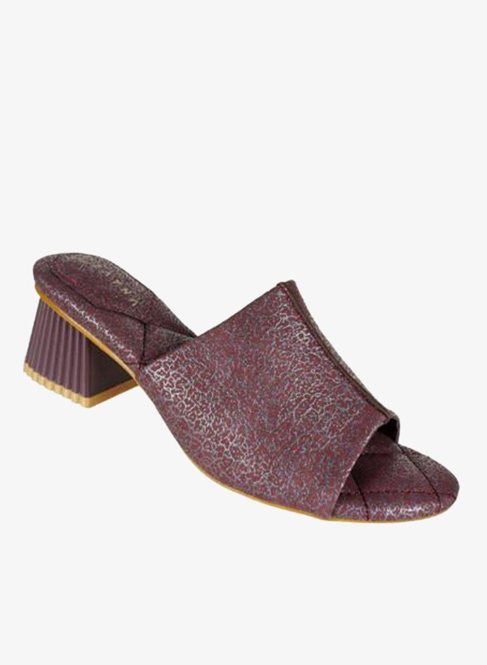 Zayna 221-153 Maroon Elegant Slip-On Heels - Image 1