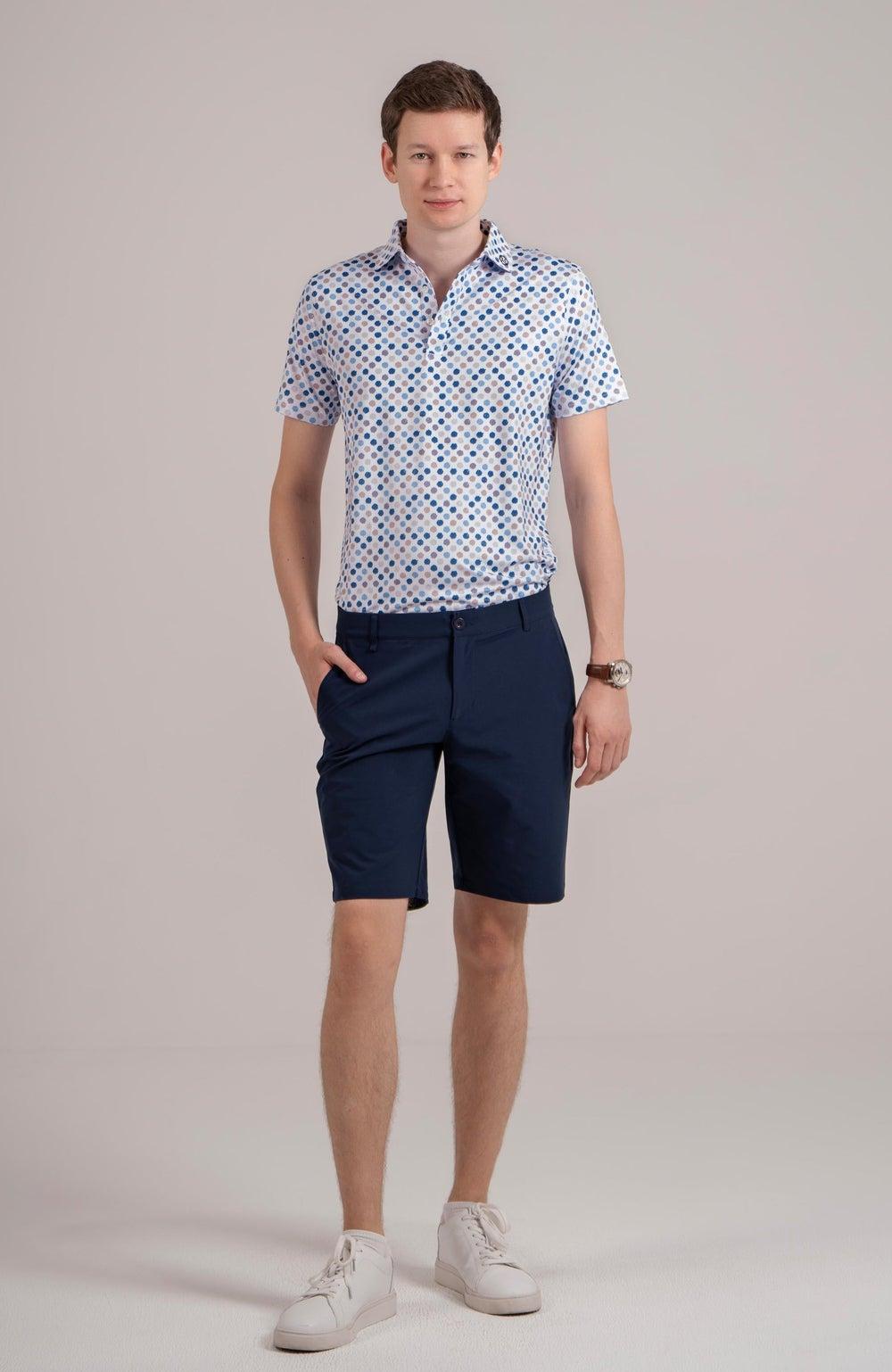 EGL Men's Navy Athletic Fit Golf Shorts - Image 1