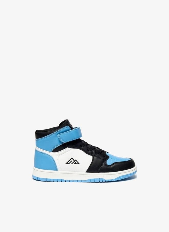 Boys Panelled High-Top Sports Shoes 14Nx5 Blue - Image 1