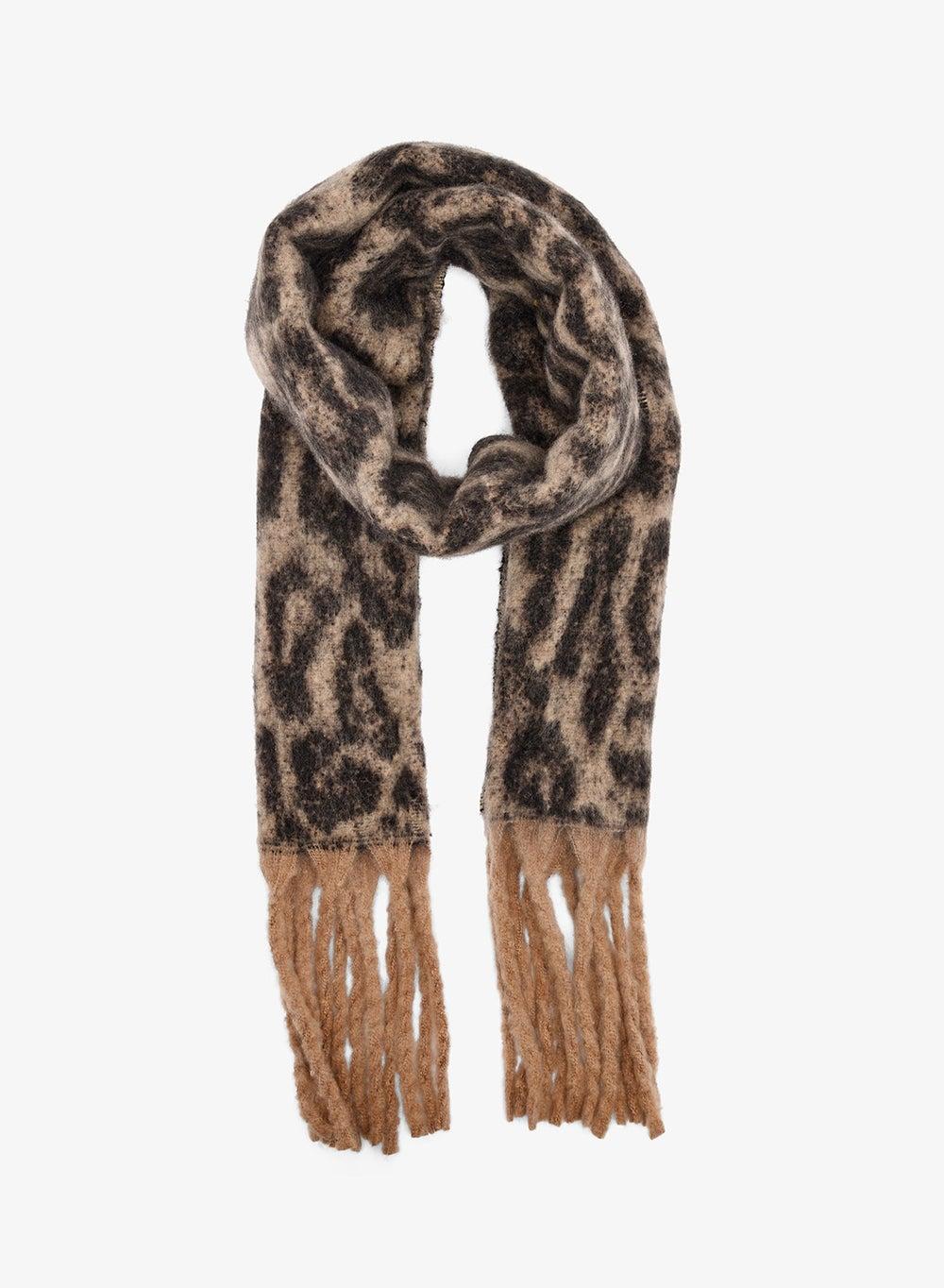 Leopard Print Tassel Scarf Fj258172 - Image 1