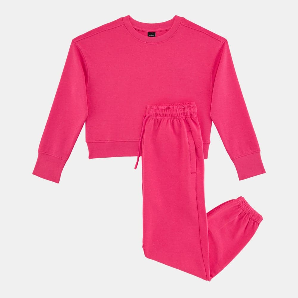 Kids Pink Cotton Hoodie & Sweatpants Set Aw23Fgset01C - Image 1