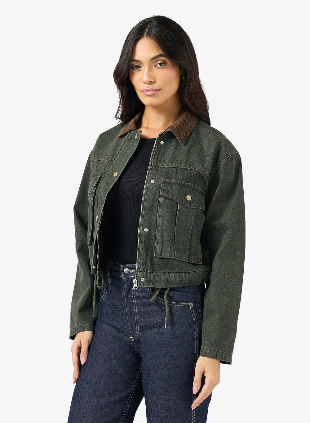 Vmsaylor Long Sleeve Denim Jacket in Grape Leaf - Image 1