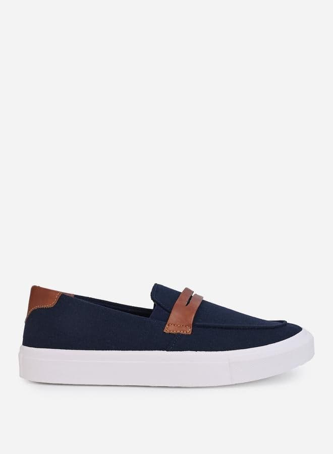 Navy Canvas Slip-On Loafers 7011887622 Classic Comfort - Image 1