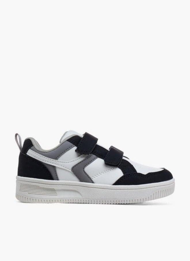Boys Panelled Sneakers Kgy25014Bp Hook & Loop Black - Image 1
