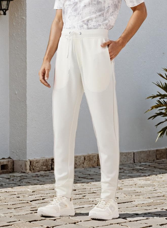 Kappa White Performance Joggers with Functional Pockets - Image 1