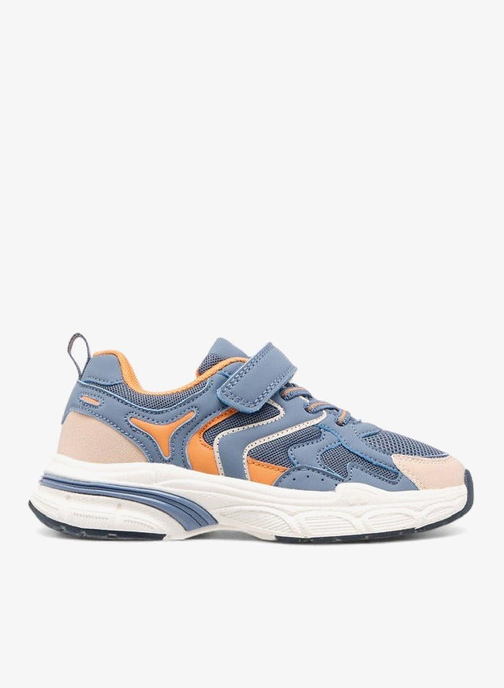 Boys Blue Panelled Sneakers Dt25511B Hook & Loop - Image 1