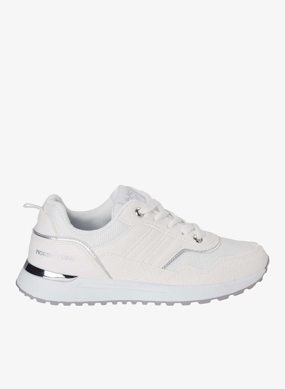 North Star Active White Lace-Up Sneakers - Image 1