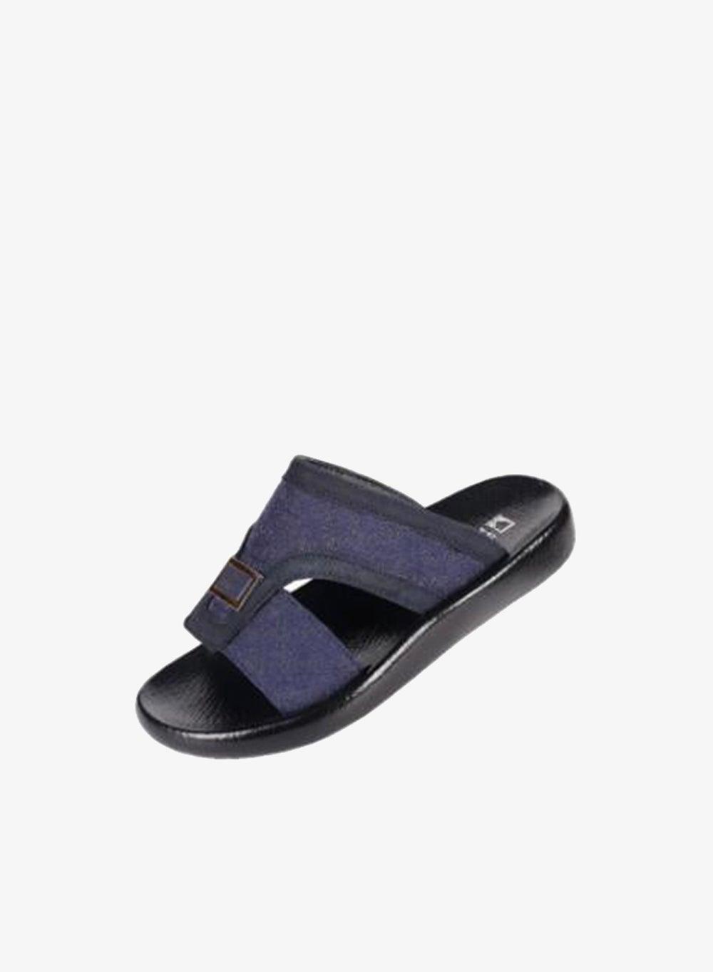 008-3579 Barjeel Uno Navy Leather Arabic Sandals - Image 1