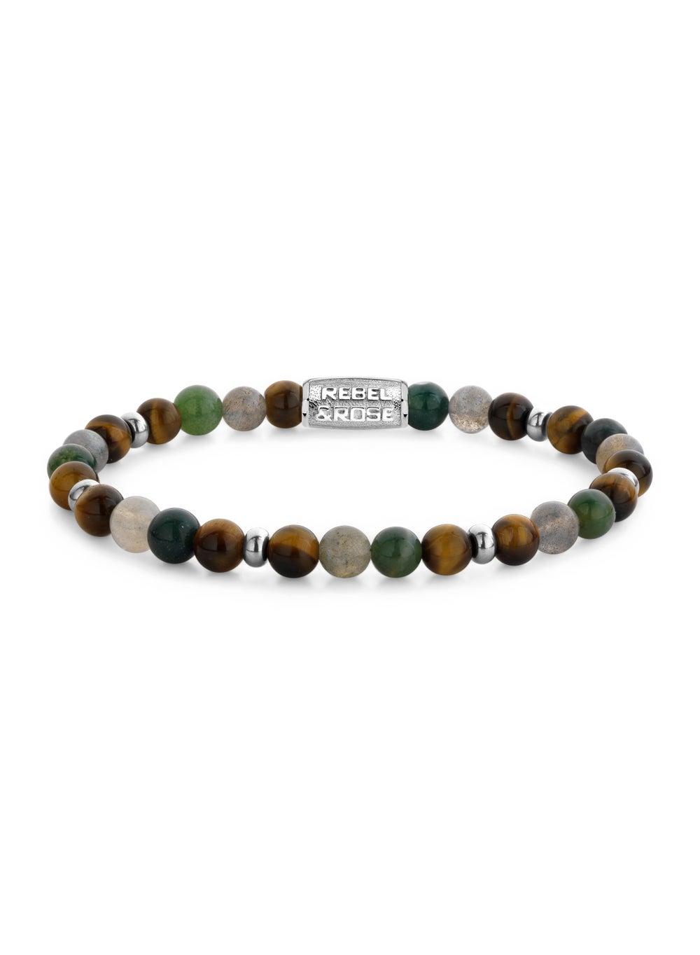 Mountain Forest 6mm Bead Bracelet in Natural Stones - Image 1