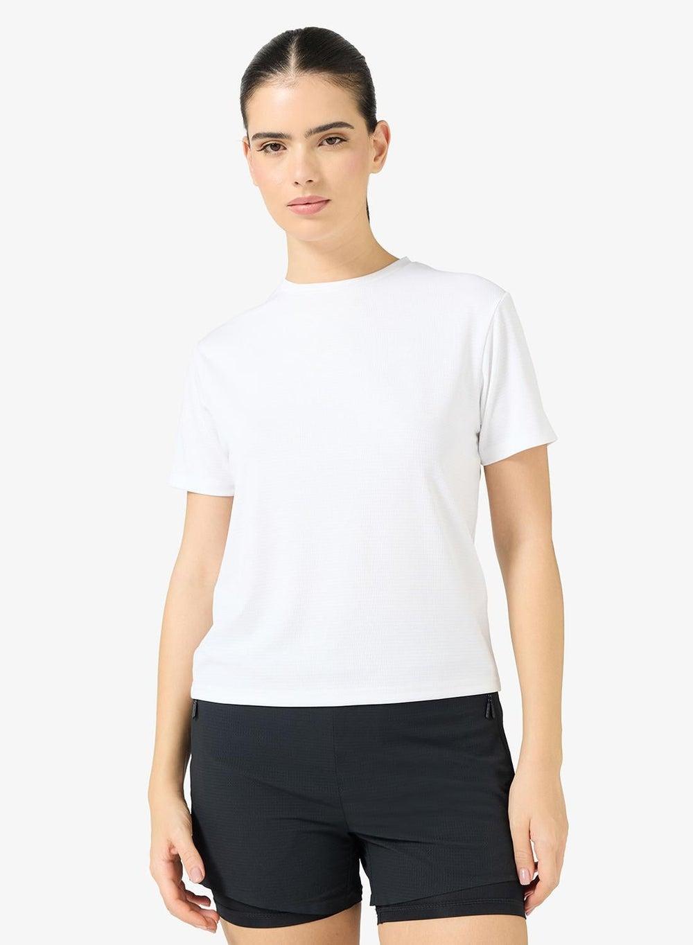 Women’s Waffle T-Shirt PS25WAT04B White - Image 1