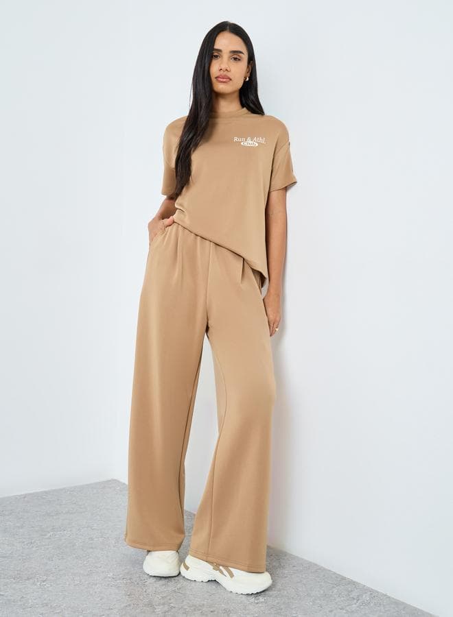 Brown Mid-Rise Wide Leg Trousers - Image 1