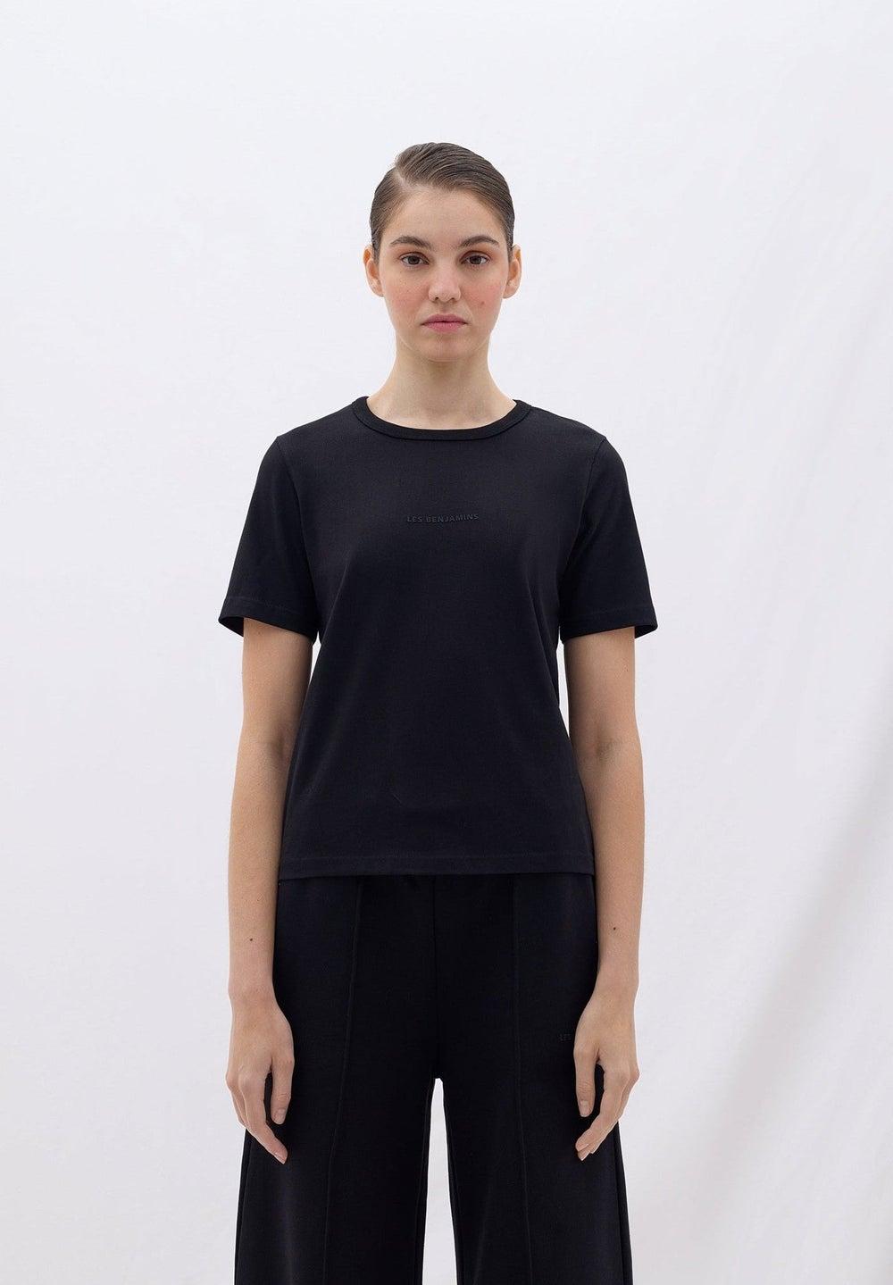 REGULAR TEE 401 Black Cotton Logo T-Shirt - Image 1