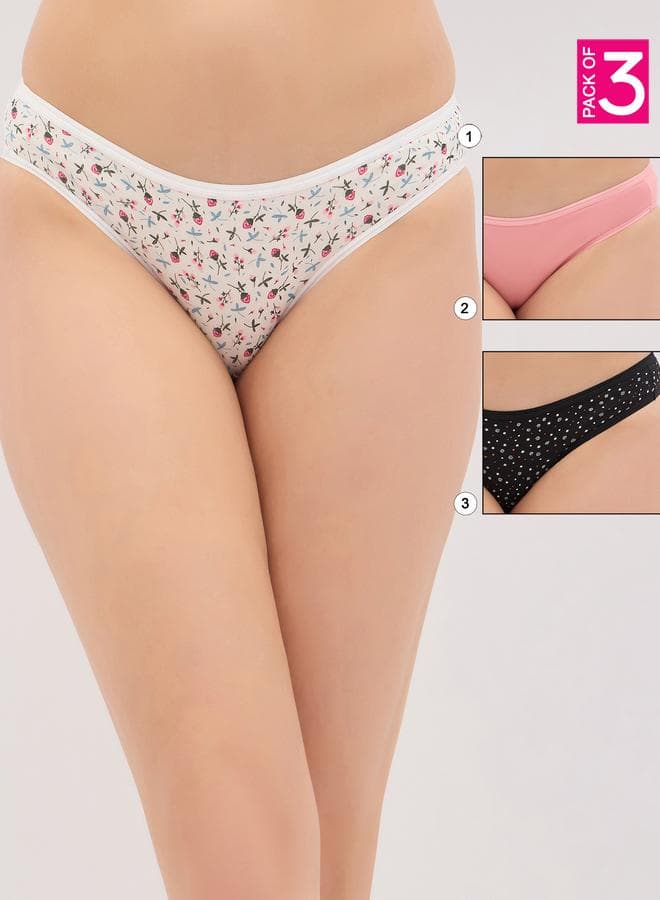 Pack of 3 Low Rise Cotton Bikini Briefs - Image 1