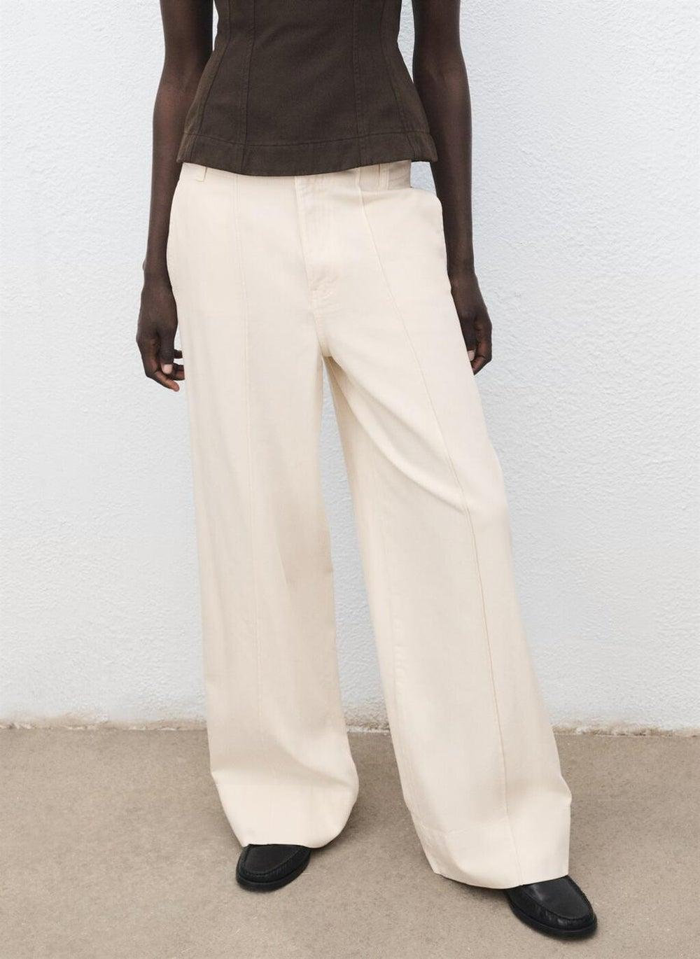 High-Rise Wide Leg Cotton Denim Pants 17014103 - Image 1