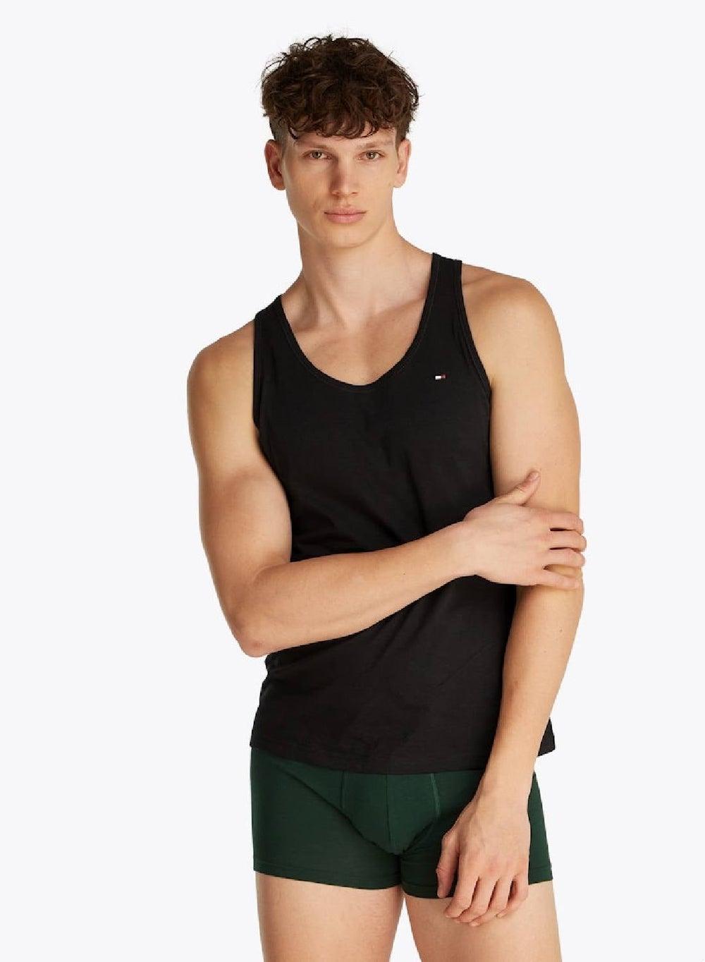 3-Pack Black Cotton Slim Fit Tank Tops - Image 1
