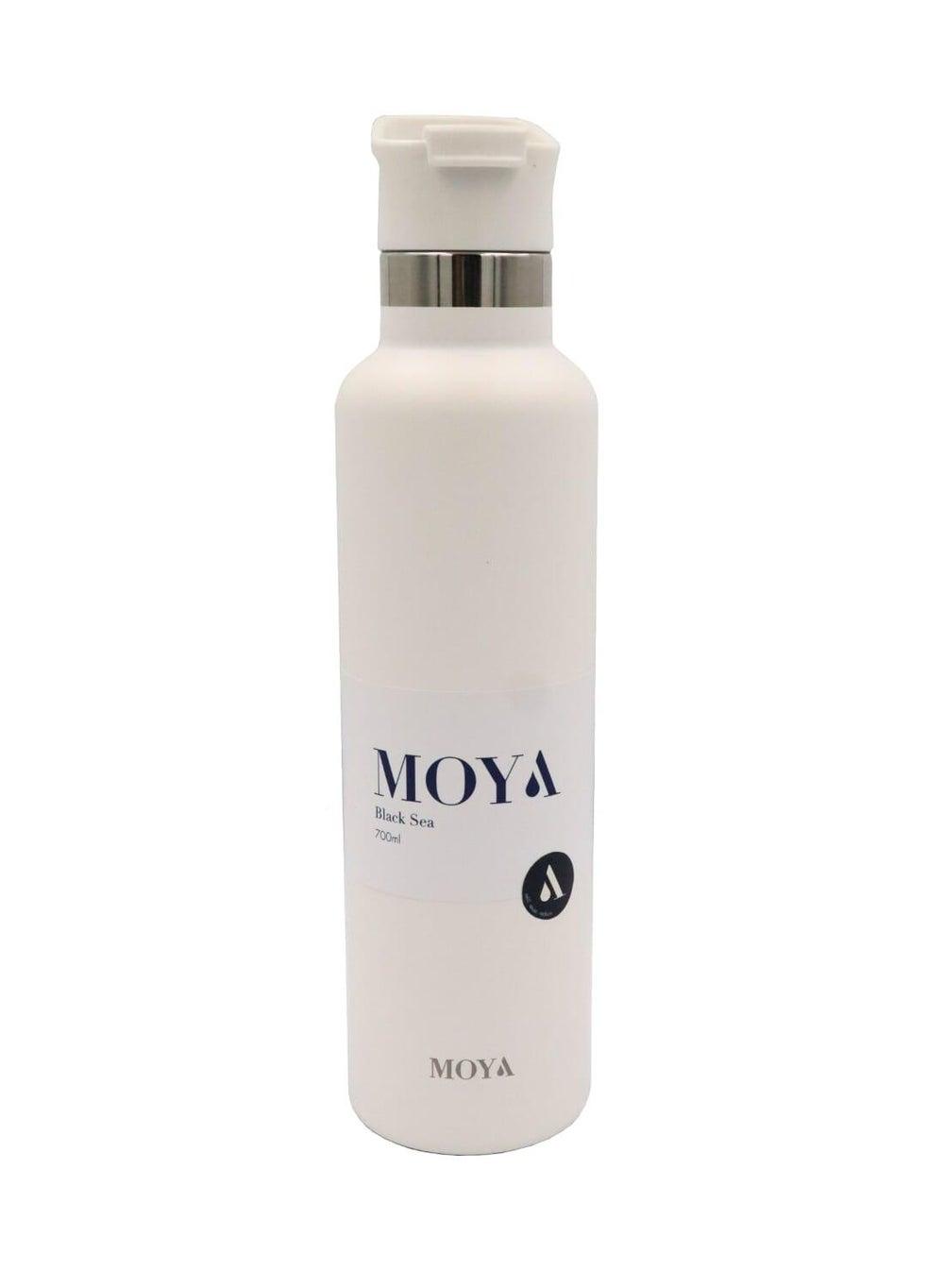 Moya Black Sea 700ml Insulated Water Bottle White Lid - Image 1