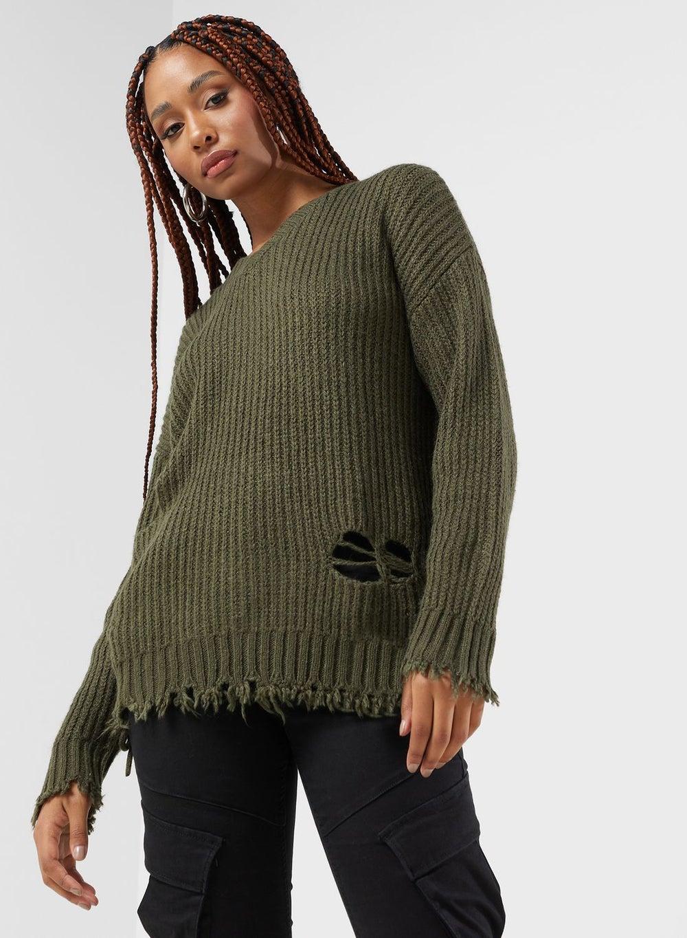 Green Logo Knit Sweatshirt Izxknc4112F3Lkhx - Image 1
