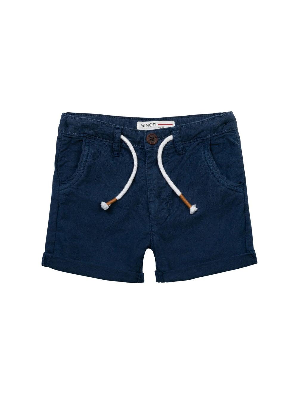 Boys Navy Cotton Shorts with Practical Pockets - Image 1