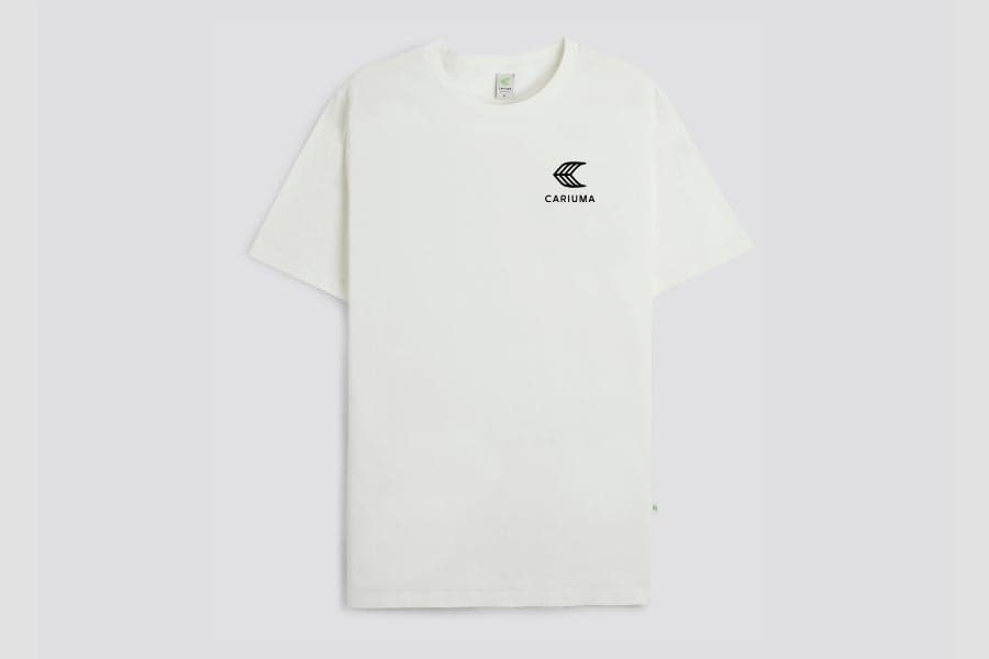 Off-White Cotton T-Shirt with Minimal Black Logo - Image 1