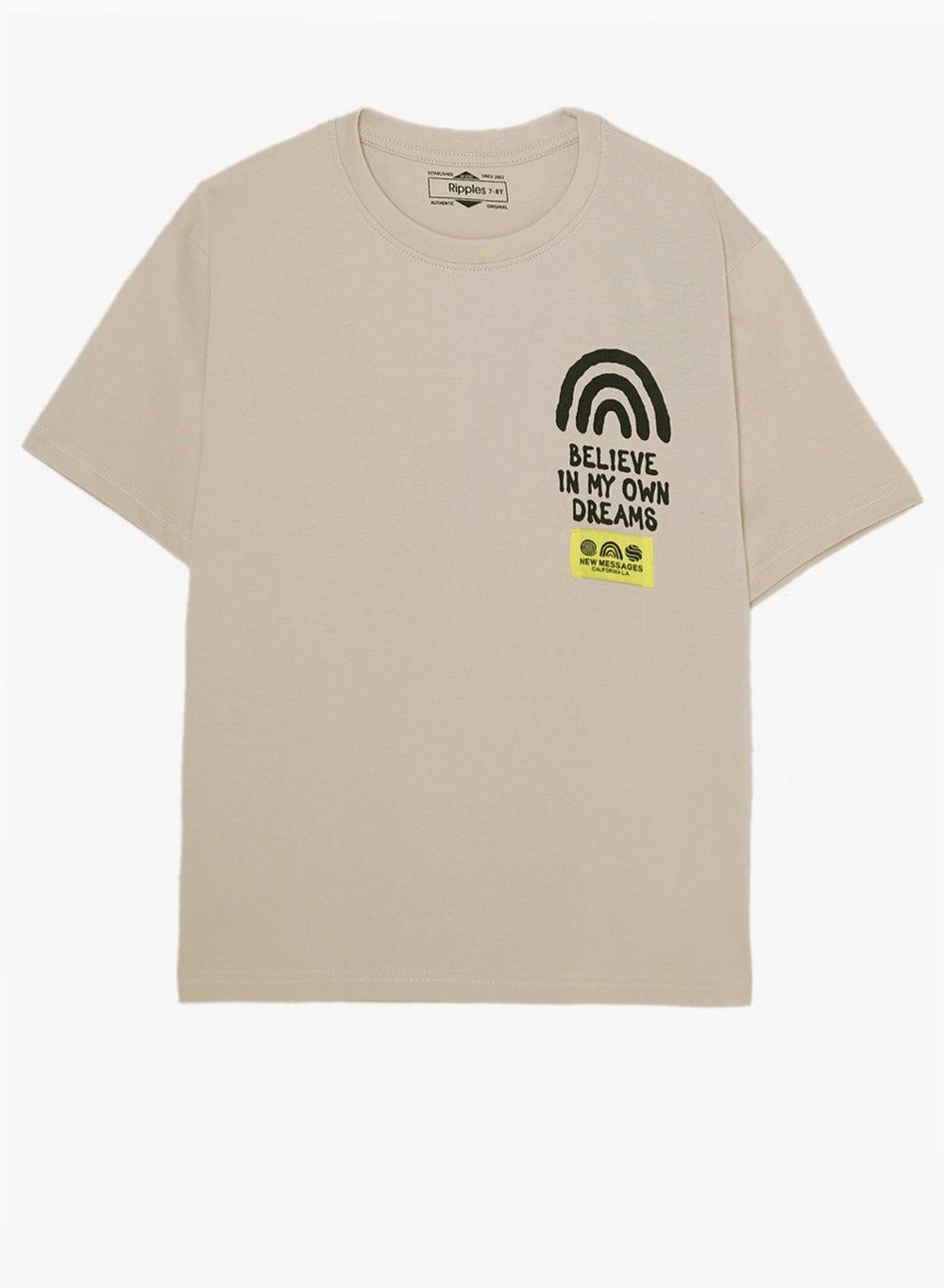 Boys Oversized Cotton Graphic Tee – Believe Dreams - Image 1