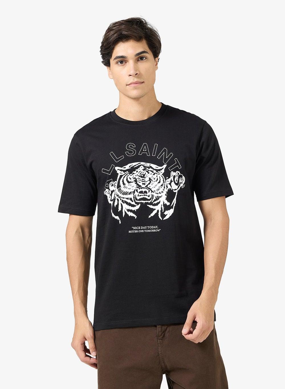 Arcatee68 Jet Black Graphic Print T-Shirt - Image 1