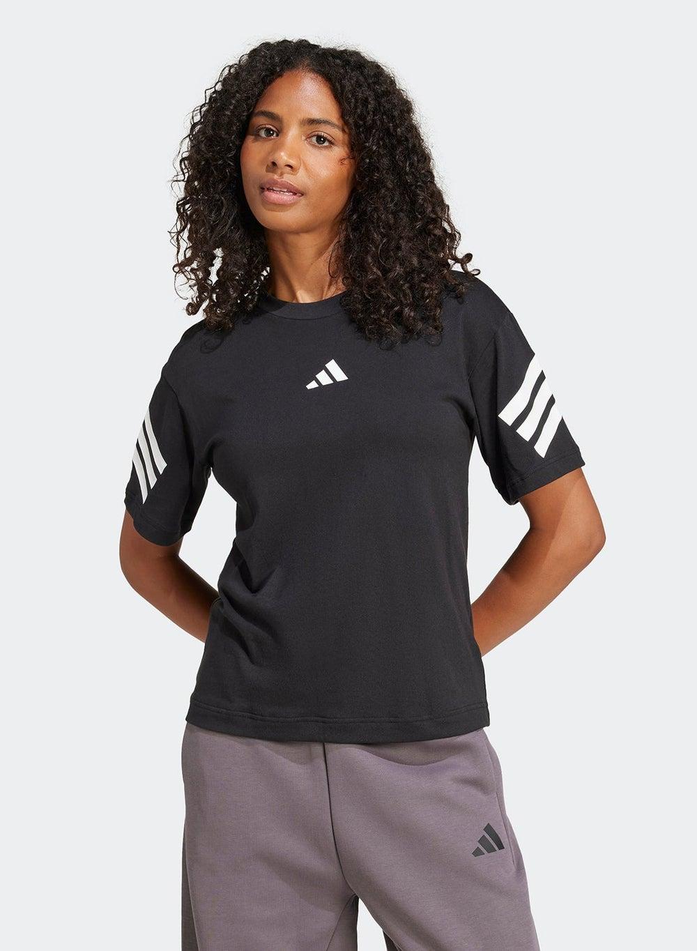 Adidas Future Icon 3-Stripes Cotton T-Shirt Black - Image 1