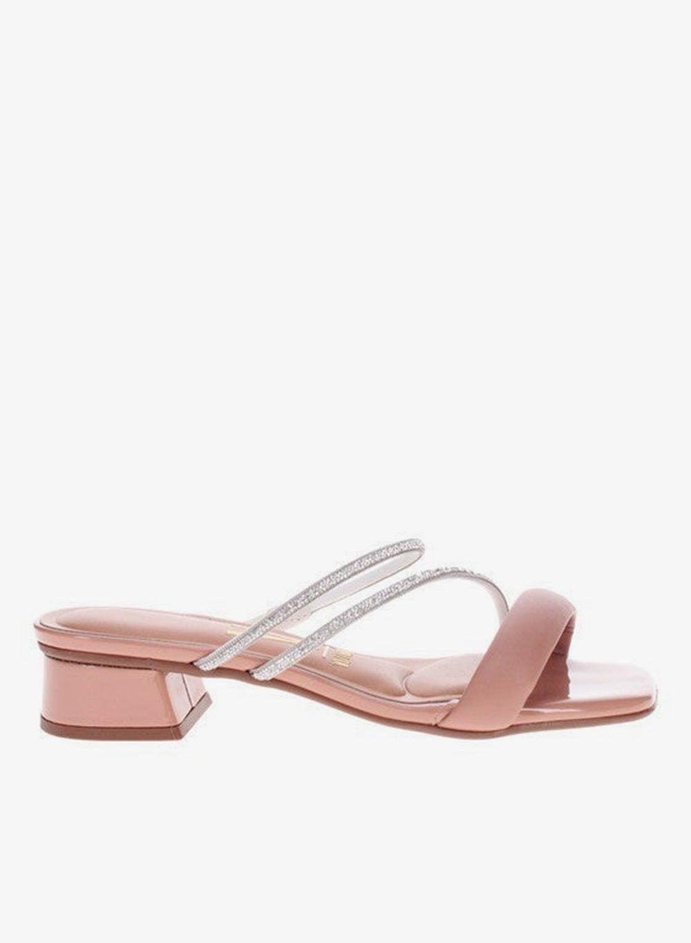 Nude Sling Back Low Heel Sandals for Women - Image 1