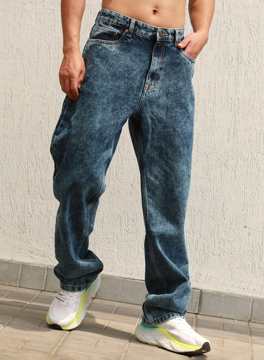 Men’s Indigo Straight Fit Cotton Jeans Hhmjnw23R3 - Image 1