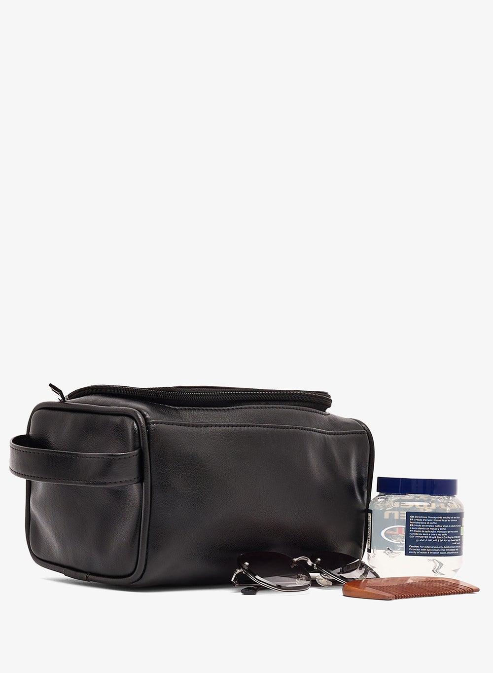 PHK110 Black Spacious Travel Wash Bag - Image 1