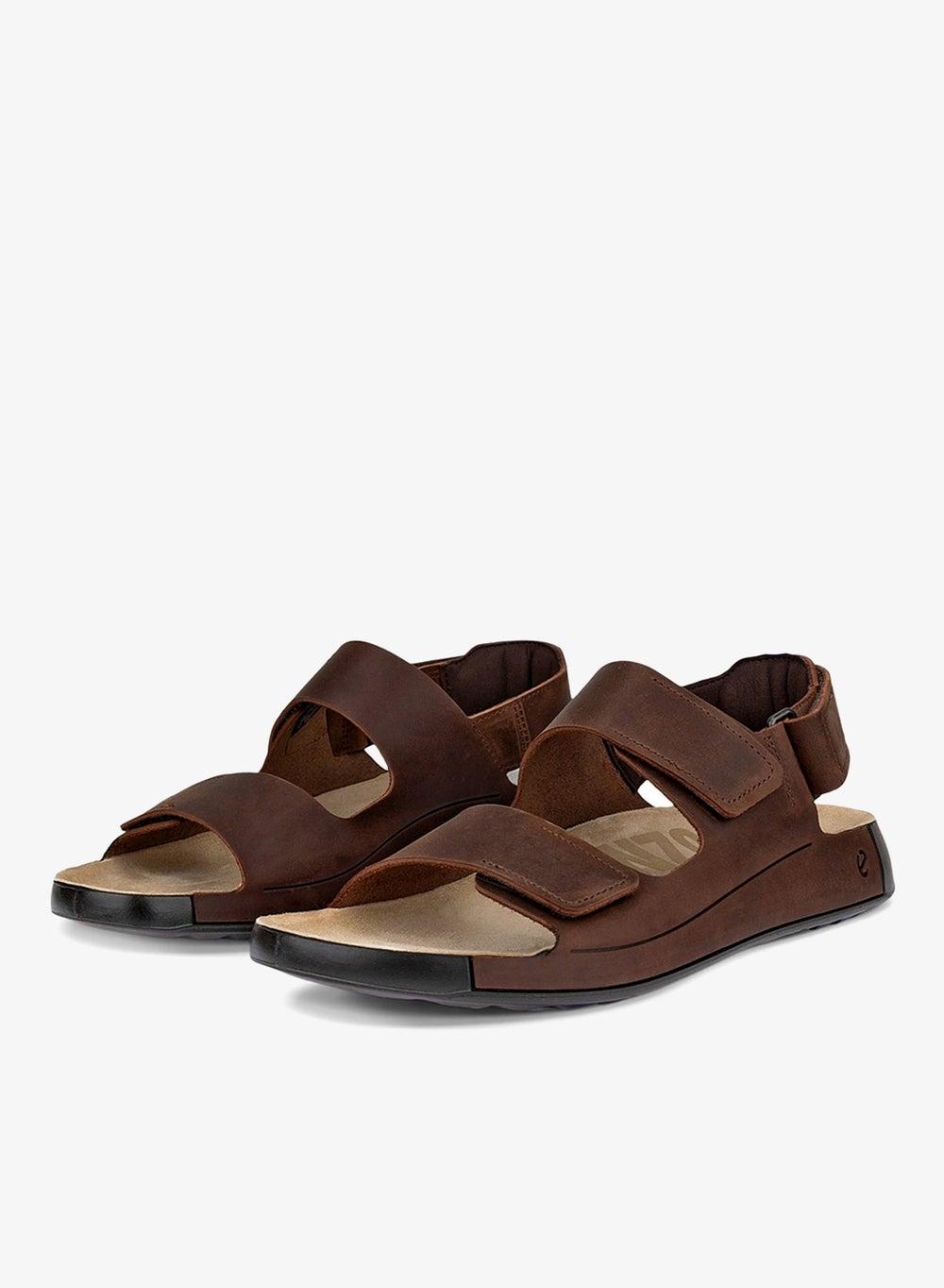 ECCO Cozmo M Leather Slide Sandals Brown - Image 1