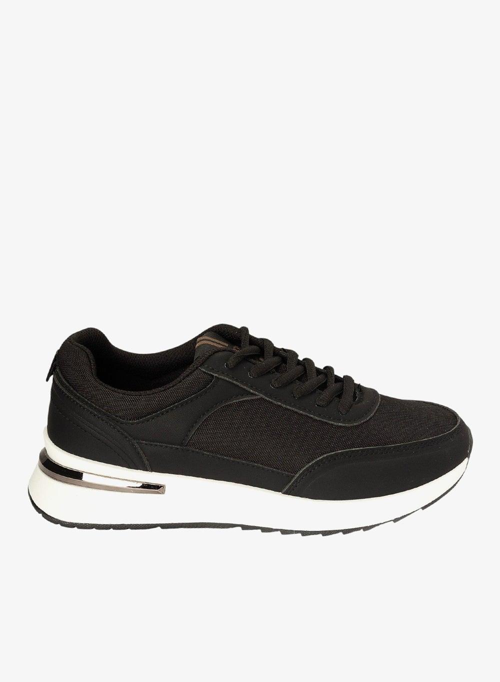 North Star Black Chunky Sole Lace-Up Sneakers - Image 1