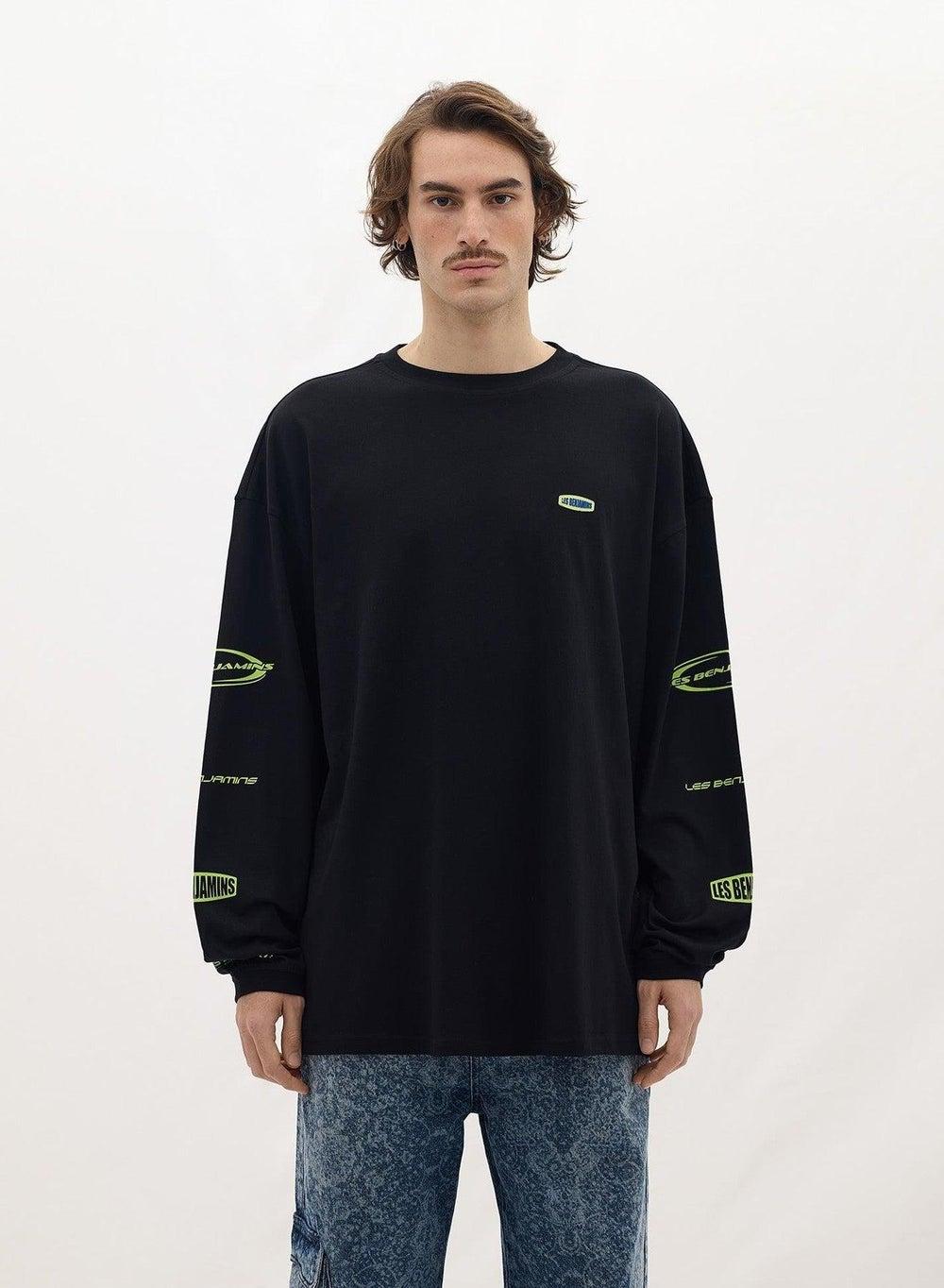 Les Benjamins Oversized Long Sleeve Tee 003 Black - Image 1