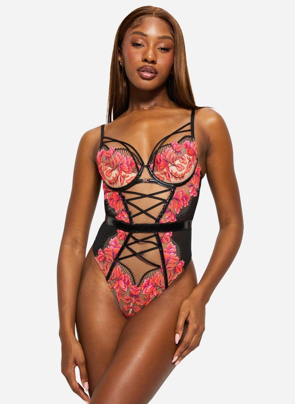 Ann Summers Faithful Plunge Embroidered Tulle Body - Image 1