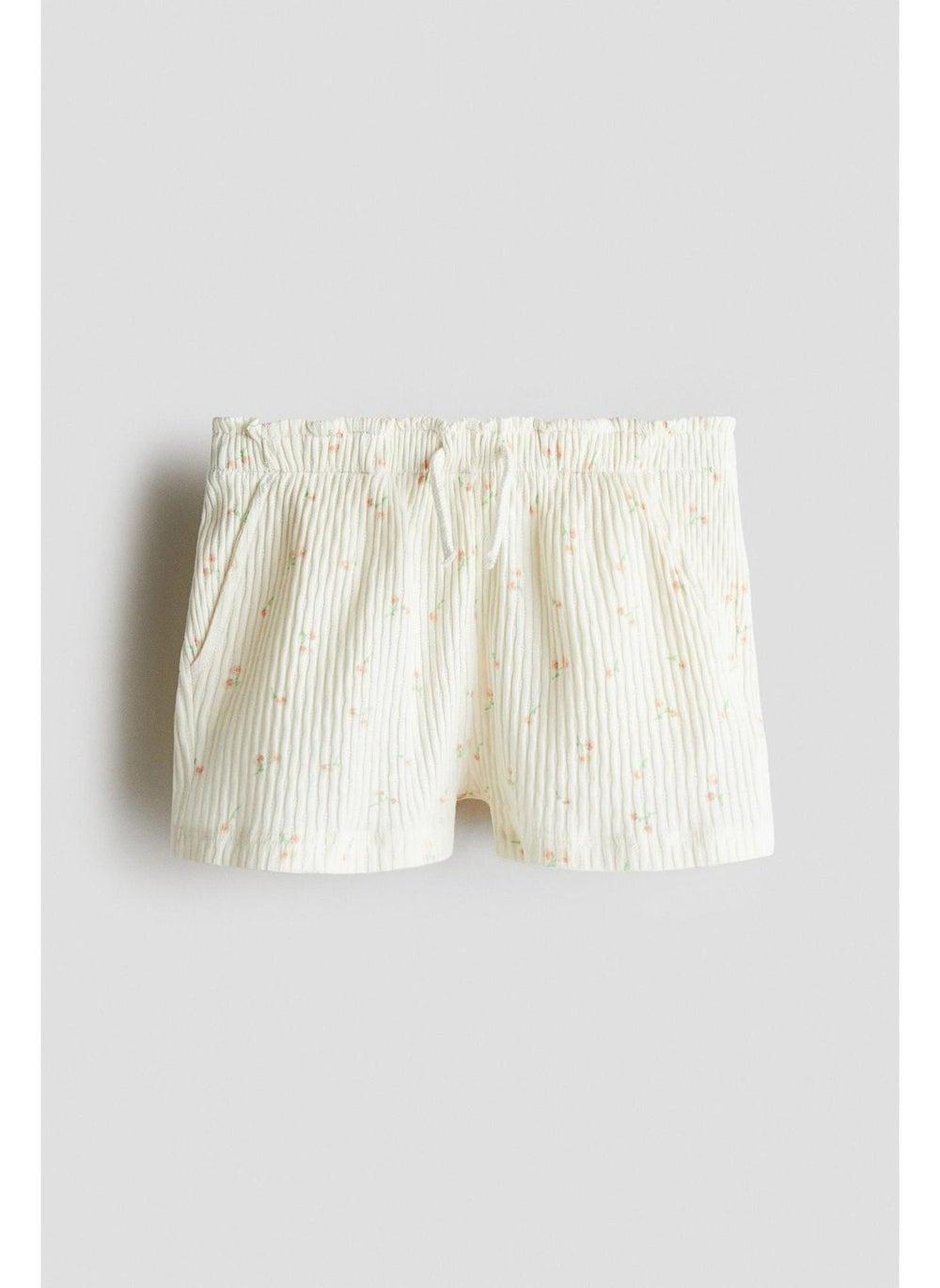 Girls Floral Pointelle Jersey Shorts in Cotton - Image 1