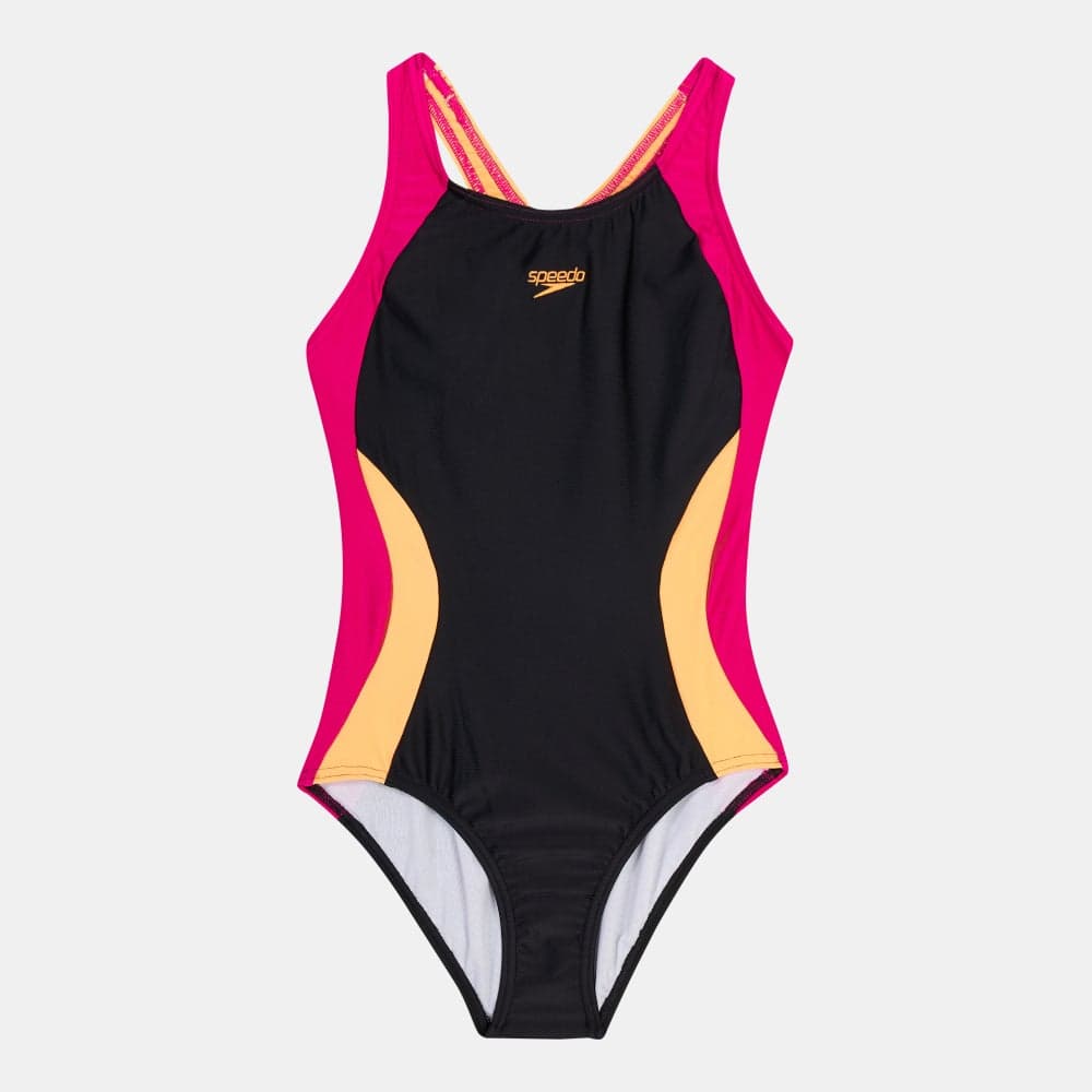 Kids Colourblock Spiritback Swimsuit Black ECO EnduraBrite - Image 1
