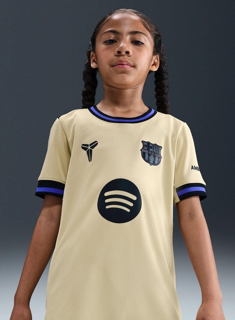 Youth FC Barcelona 25/26 Gold Away Jersey HJ5286 - Image 1