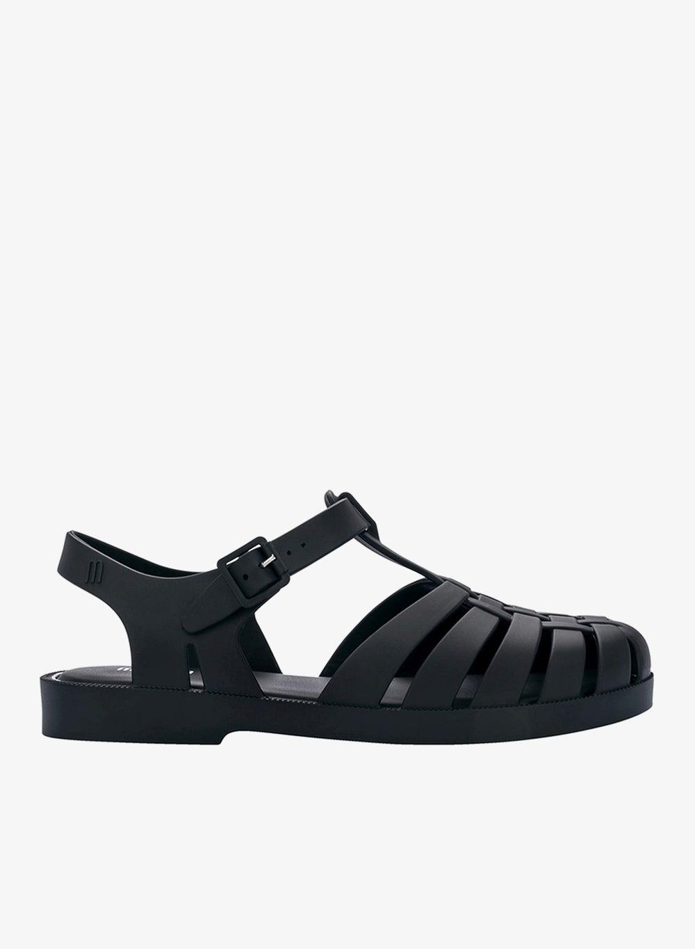 Melissa Black Ankle Strap Flat Sandals - Image 1