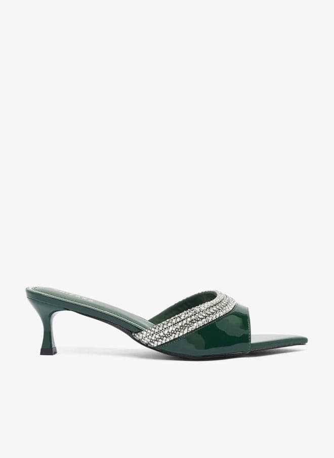 Green Kitten Heel Sandals Vhl1923565 - Image 1